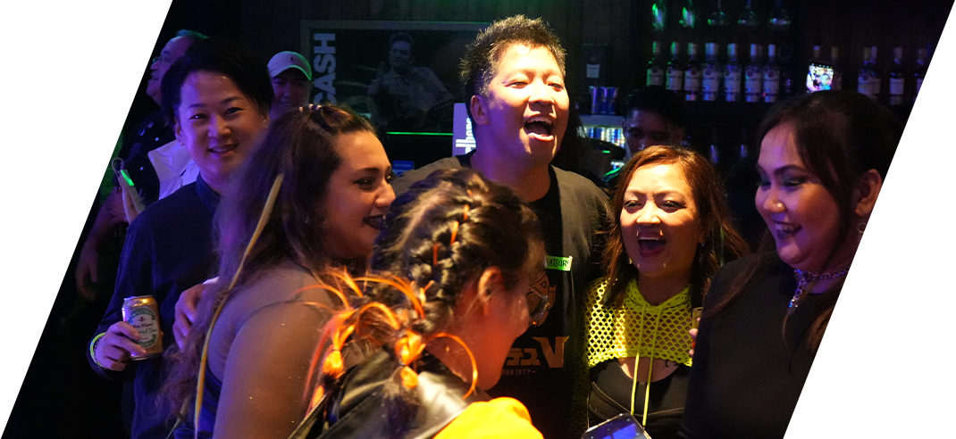 The team having fun at HBCI Group's Christmas Party: Rock On Hakuhodo.